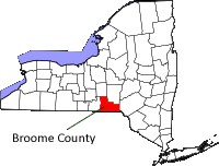 Broome County/New York map