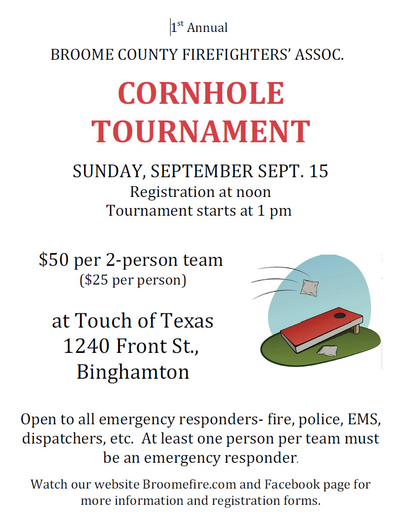 1st Annual Cornhole Tournament for 1st responders, Sunday, September 15, 2024
